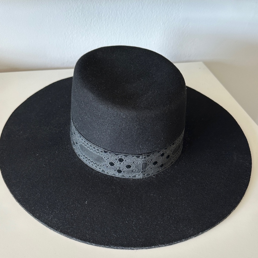 Lack Of Color Black Hat with Lace Band